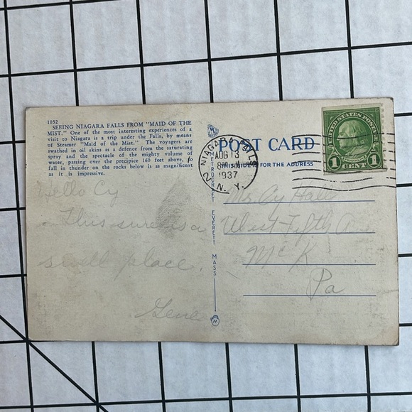 Vintage postcards (3) postmarked 1937, 1945:'Maid of the Mist', J.S. Steamer - Picture 7 of 12